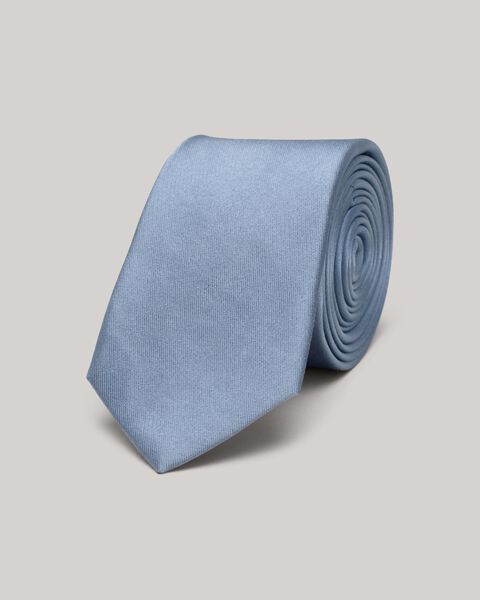 Silk Satin Tie, Chalk Blue, hi-res